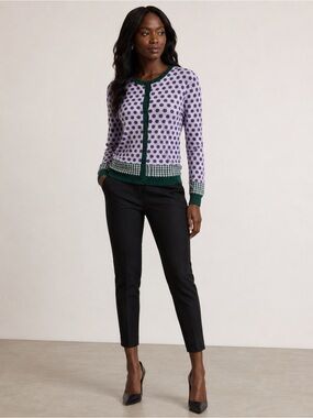 Moschino 30 Years Polka Dot Cardigan Sheer Knit Button Front S